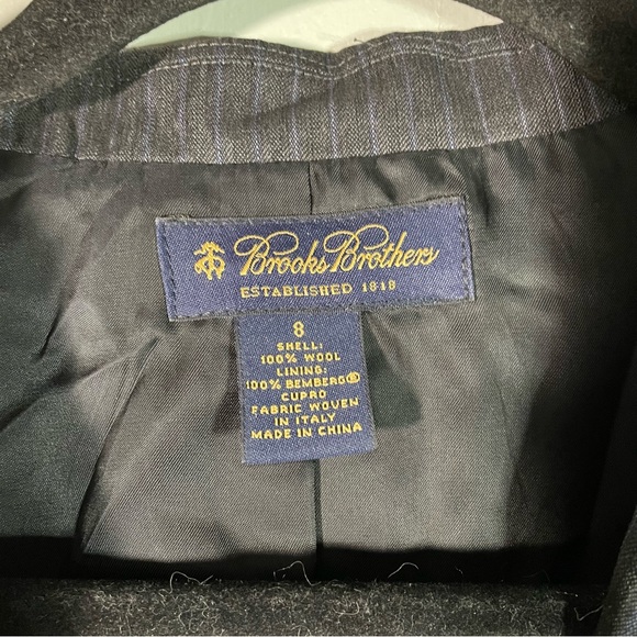 Brooks Brothers 100% Wool Striped Office Business Blazer Suit Jacket Size 8 - Picture 3 of 4